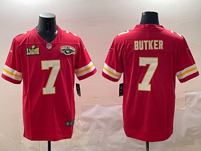 Men Kansas City Chiefs #7 Butker Red Second generations 2025 Nike Limited NFL Jersey style 2
